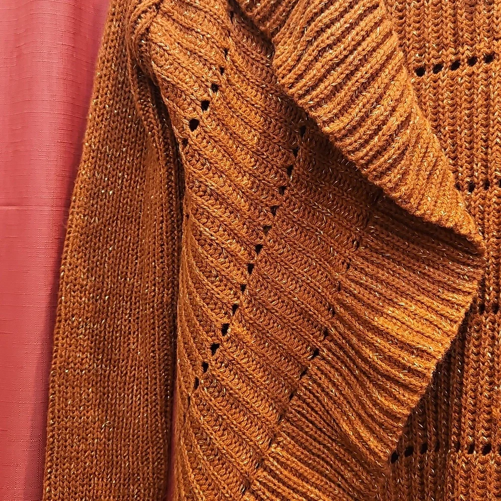 bebe Ruffle Collar Open Front Cardigan - Picture 4 of 4